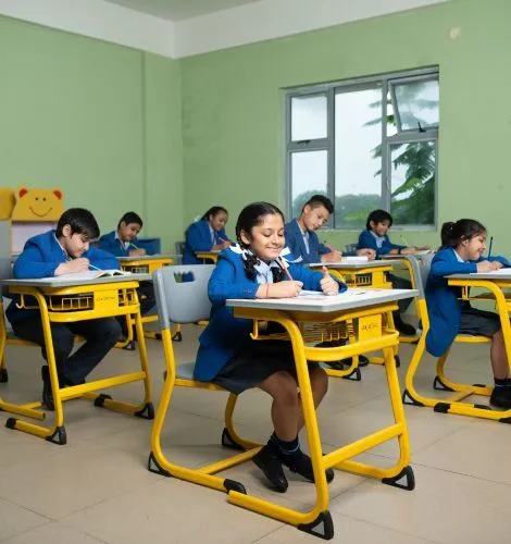 Classroom at Sri Sri Academy, boarding school in West Bengal